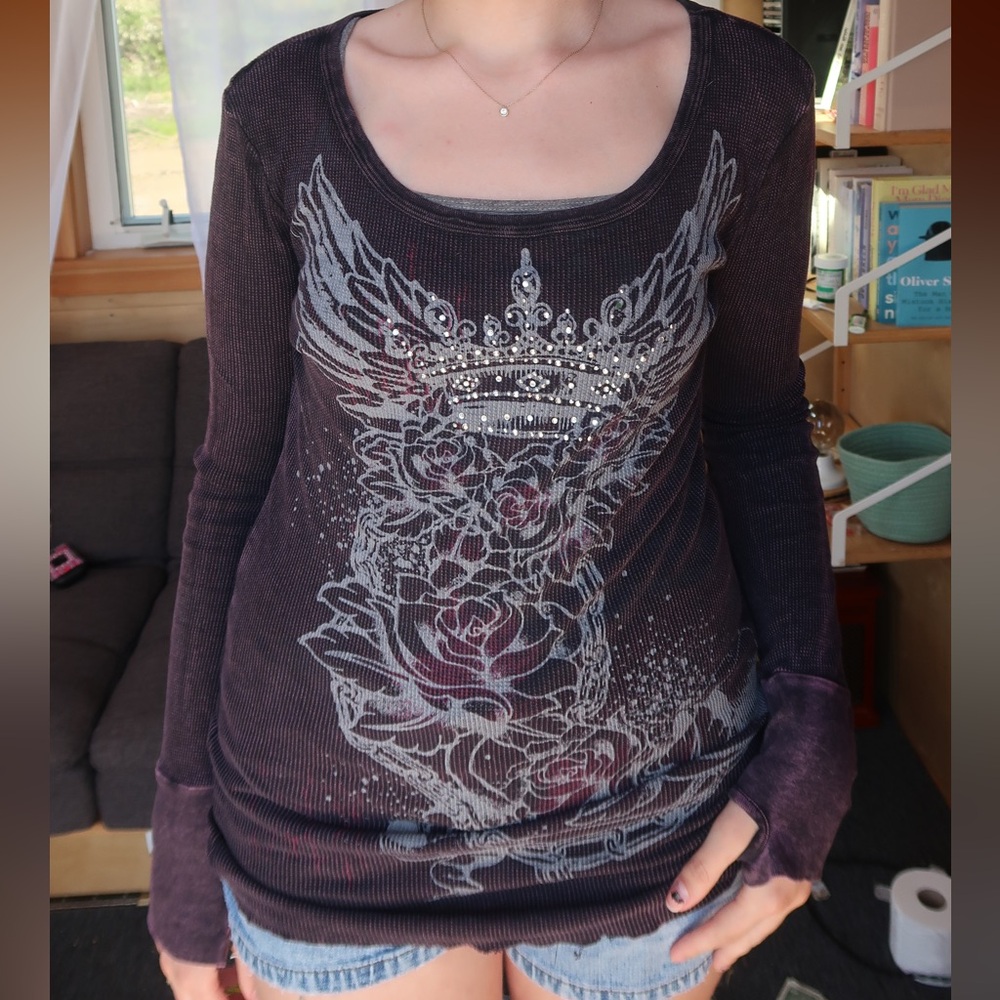 Y2K Grunge Graphic Long Sleeve Tee - Picture 2 of 6